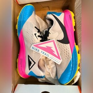 Nike Trail Athletic Shoes - White, Pink, Blue, Yellow